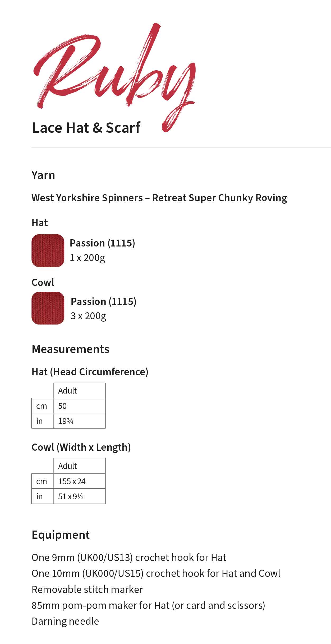 Free Download - Ruby Beginner Crochet Lace Hat & Scarf in West Yorkshi ...